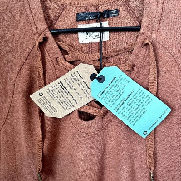 NWT Prana Cozy Up Terry Dress in Roux Heather - Size Extra Small - Picture 3 of 12